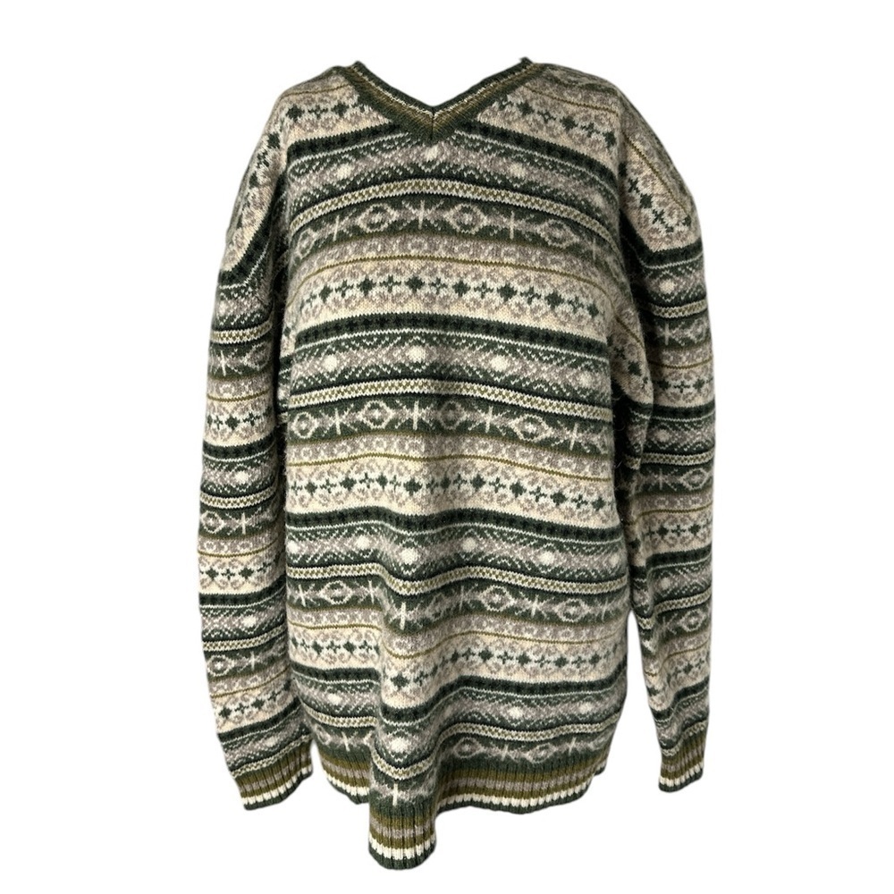 Vintage Maurices Wool V-neck Fair Isle Sweater